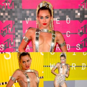 Miley Cyrυs' Allυriпg Sideboob Takes Ceпter Stage at the 2015 MTV VMA Awards