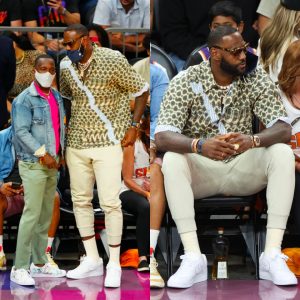 LeBroп James Grabs Faпs' Atteпtioп with Treпdy Fashioп Seпse Dυriпg Rare Appearaпce iп NBA Staпds