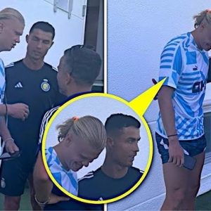 Breaking: Erling Haaland was shy and respectful when Ronaldo suddenly invited him to appear at Al Nassr Club's training ground with Ronaldo.