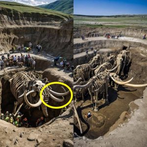 HOT: The young girl accidentally discovered a 2,000,000-year-old mammoth bone sticking out of the ground while walking in a barley field.