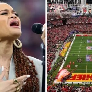 Breaking News: NFL Fines Andra Day $1 Billion for Performing Black National Anthem at Super Bowl LVIII.